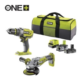 Kit trapano a percussione 18V + smerigliatrice...